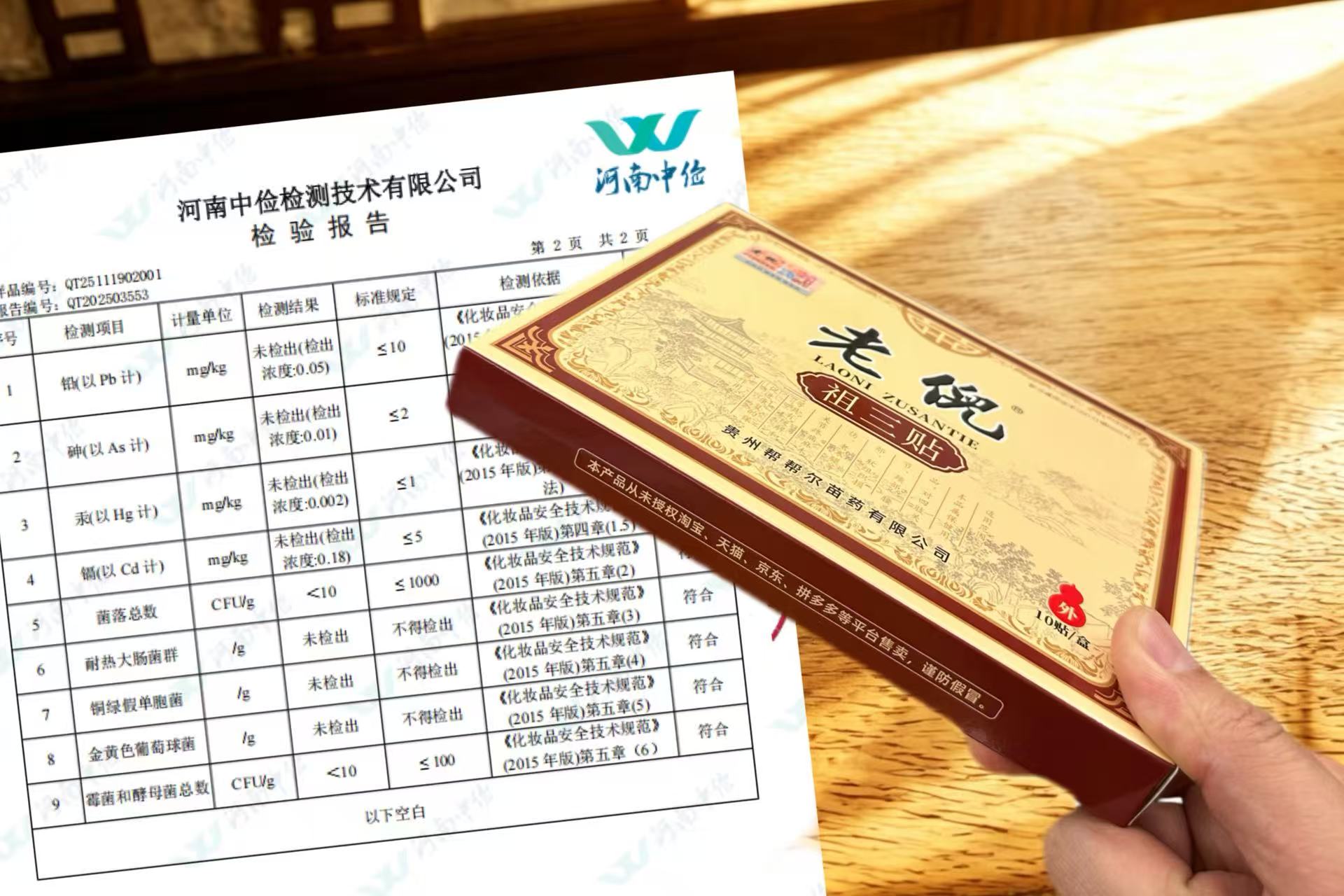 老倪膏药检报告公示